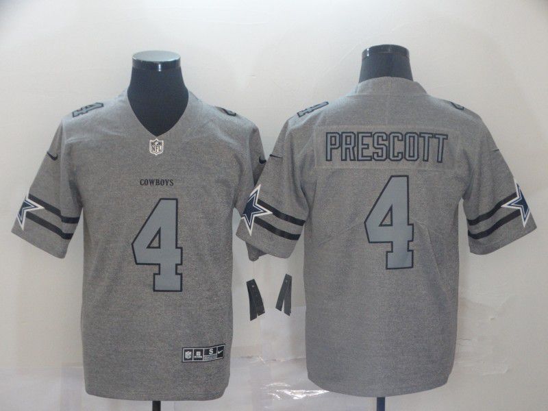 Men Dallas cowboys #4 Prescott Grey Retro Nike NFL Jerseys->denver broncos->NFL Jersey